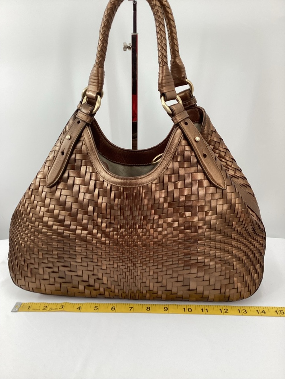 Cole Haan Genevieve Weave Leather Shoulder Bag - Picture 8 of 10